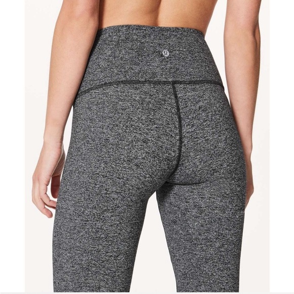 Lululemon Wunder Under Black Gray Leggings Size 12 - Picture 1 of 5